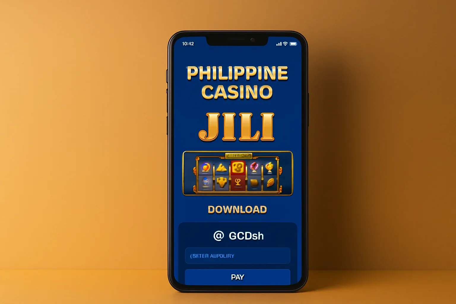 Android smartphone showing Philippine casino app with JILI UI and GCash payment
